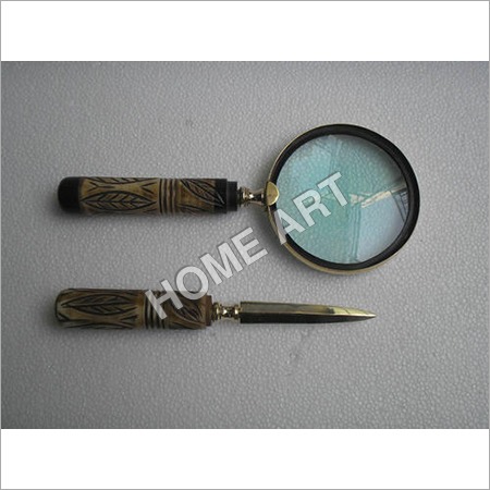 Antique Letter Opener Magnifying Glass Set