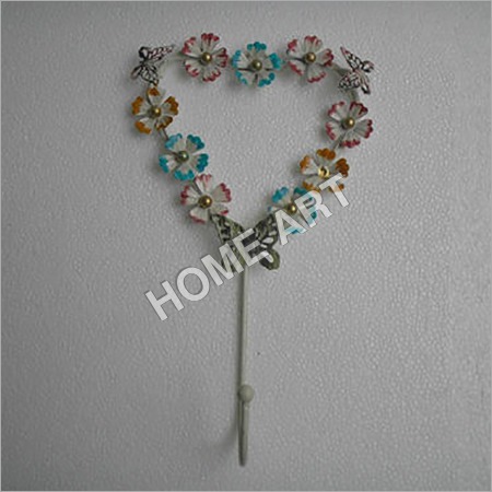 Flower Heart Shape Iron Wall Hooks