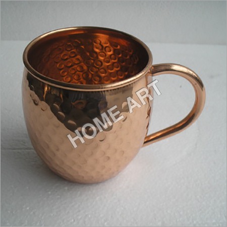 Oval Solid Copper Moscow Mule  Mug Hammered 16 Oz