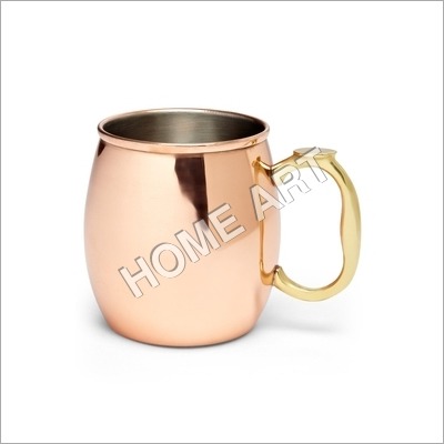 Solid Copper Moscow Mule Mug - 16 Oz, Smooth Finish with Elegant Brass Handle