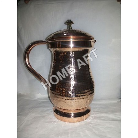Oval Copper Water Jug With Lid
