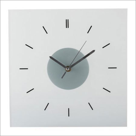 Square Glass Wall Clock - Glass, 10-15 Inch, White | Customizable Design for Home and Office Decor, Carefully Packaged for Safe Shipping