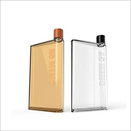 A5 Memo Notebook Bottle - Plastic, 10-12 Inch Size, White and Brown Colors | Leak-Proof Hydration, Sleek Rectangle Design
