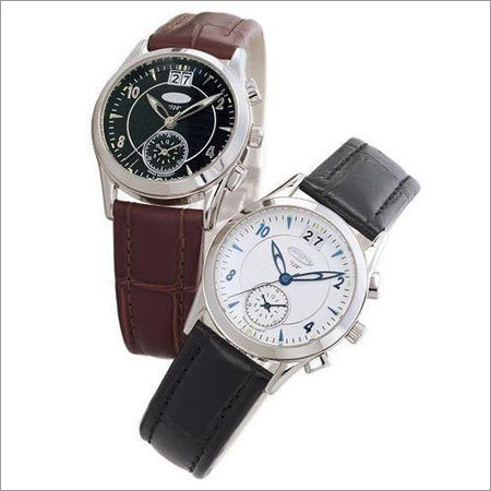 Corporate Wrist Watches - Leather & Metal, Round Shape, Black & Brown Colors | Ideal for Gifting & Promotional Use, Impeccable Finish