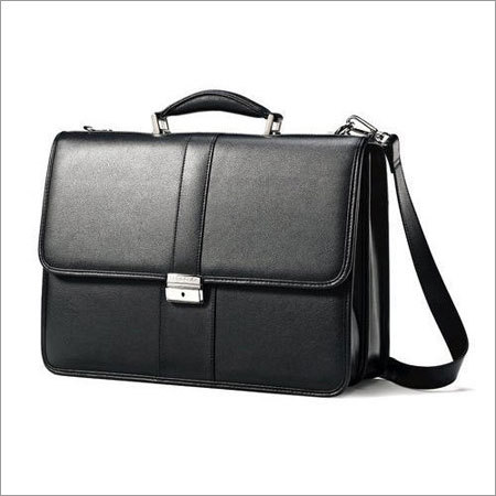 Leather Office Bags - Leather, 18 Inch Size, Black Color | High Strength, Durable Design Ideal for Professionals