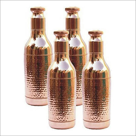 Round Hammered Designer Copper Bottle