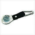 Metal Clock With Keychain - Leather & Metal Construction | Silver And Black, Indian Style, Professional Aesthetic