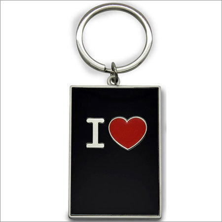 Black Metal Keychain - Metal, Modern Arts Style, Colors: Black, Red, Silver | Love Theme, Unmatched Quality, Sturdy Structure, Attractive Packing