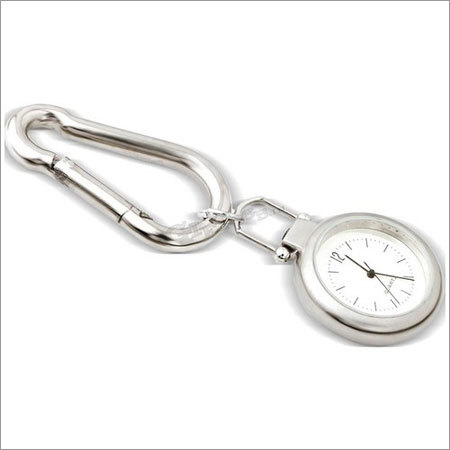 Clock Keychain - Silver Metal | Professional Style, Elegant Design, Versatile Key Holder, Diverse Sizes and Designs Available