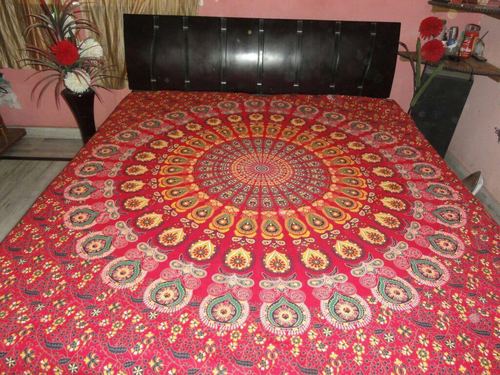 Orange and Red Mandala Hippie Tapestry