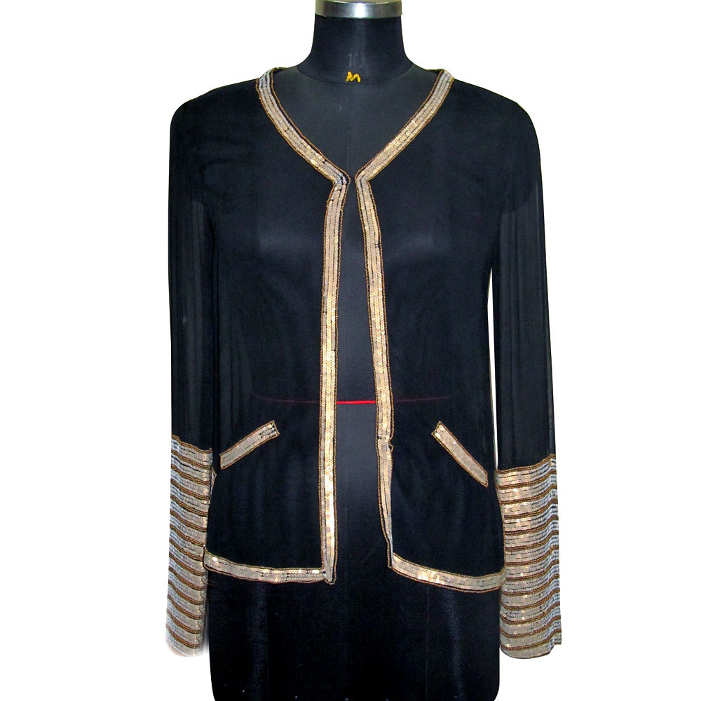 All Ladies Open Button Black Top