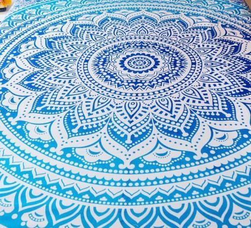 Blue Ombre Mandala Tapestry