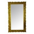 Wooden Carved Mirror Frames - Wood, 48x24 Inches, Gold Finish | Intricate Carving, Elegant Design, Wall Mount