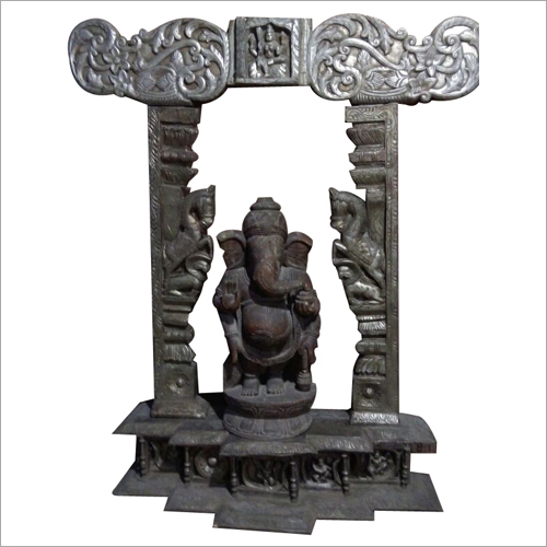 Wooden Lord Ganesha Carved Statue