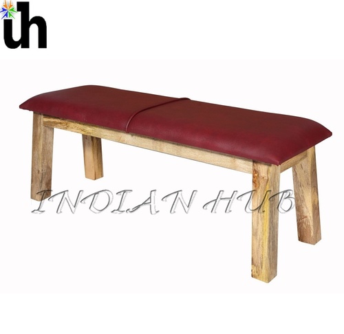 Industrial Turn Buck Bench - Solid Wood Frame Leather Seat | Fully Assembled Design Eye-Catching Dimensions 43x37x110 cm