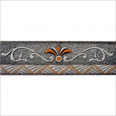 Border Tiles 10x3 - Ceramic 10x3 cm Grey, Glossy Finish | Elegant Design, Durable, Easy Installation, Attractive Patterns