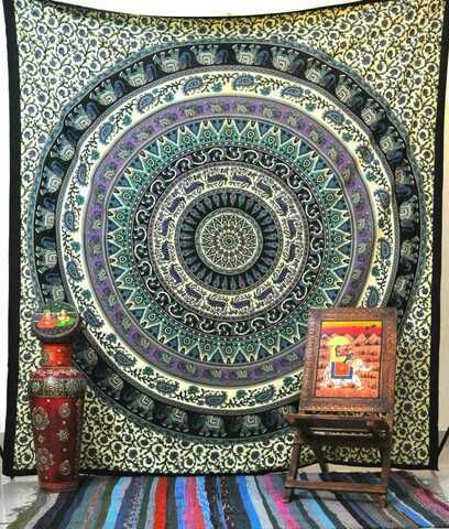 Elephnat and Peacock Wall Hangings