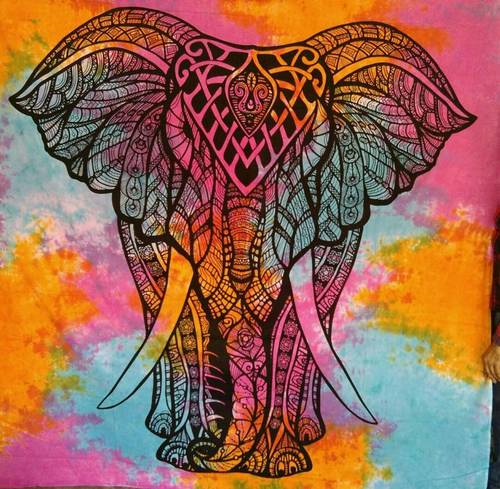 Elephant Tye Dye Wall Hanging Tapestry