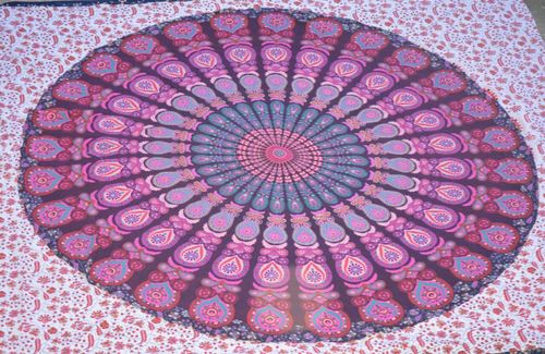100% Cotton Pink Mandala Beach Throws