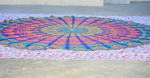 Red Peacock Beach Towel