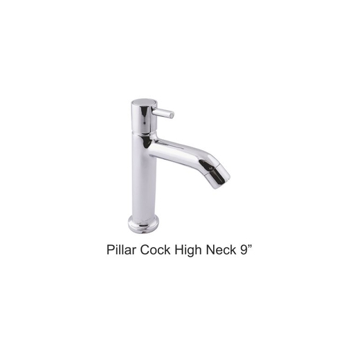 Brass High Neck Pillar Cock 9*