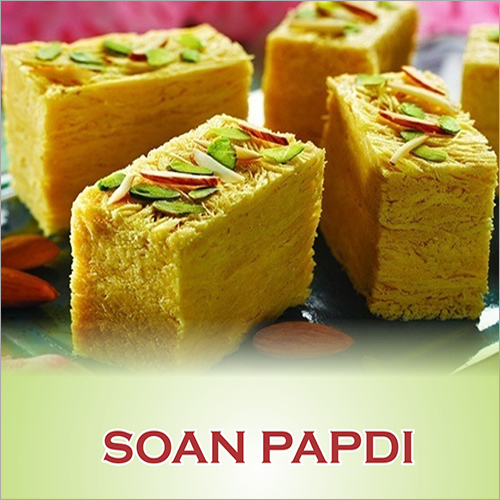 Soan Papdi - Crispy Flaky Delight | Nutty Flavor, Cardamom Aroma, Garnished with Dry Fruits, Perfect for Festive Gifting