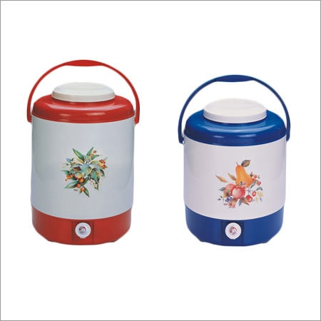 Water Jar - Plastic, 10x10x12 Inches, 5 Liters, Red | Durable, Easy Carry, Leak-Proof Screw Cap, Top Handle