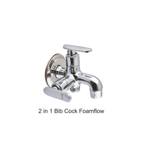 Chrome Plated 2 in 1 Bib Cock Foamflow