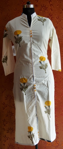 Hand Block Printed Cotton Floral Kurta