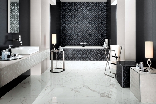 Designer Digital Wall Tiles - Ceramic, Varied Sizes, Black, 8mm Thickness | Elegant Design, Durable, Stain & Water Resistant, Glossy Finish