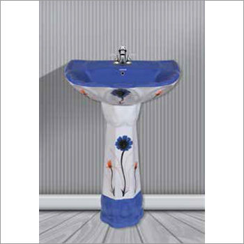 Pedestal Printed Hand Wash Basins - Ceramic 22x16 inches | Stylish, Durable Design for Resorts, Hotels, and Homes