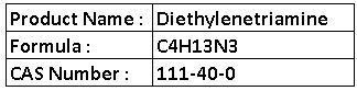 Diethylenetriamine - Colorless Liquid, Boiling Point 207°C, CAS 111-40-0 | High Purity, Water Soluble, Reactive Amine
