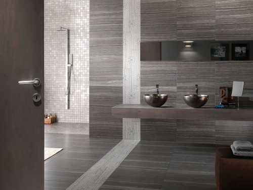 Light Dark With Highlighter Wall Tiles - Ceramic 8mm Thickness Grey Matte | Durable Water Resistant Stain Resistant Smooth Surface Easy Installation Modern Style