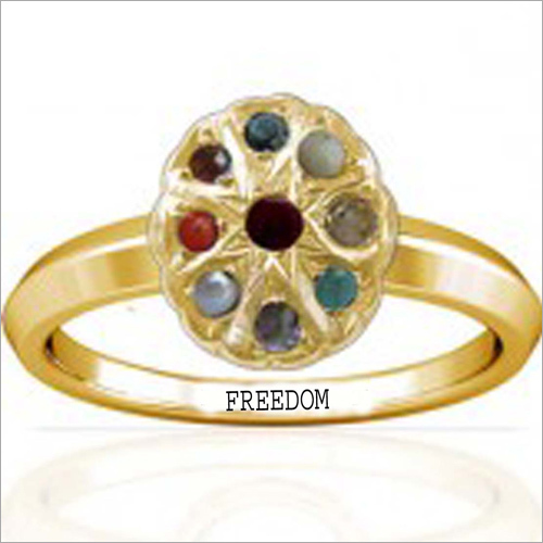 Round Panchdhatu Navratna Ring