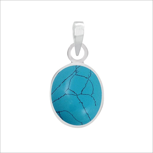 Turquoise (with Lining) Silver Pendant