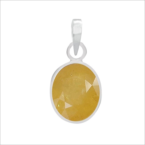 Yellow Sapphire Silver Pendant