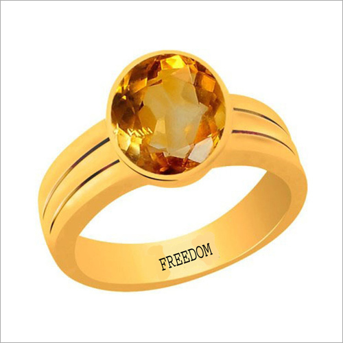 Citrine Panchdhatu Ring