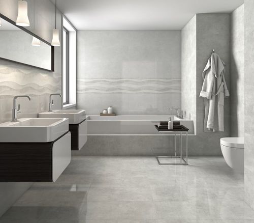 Kitchen Glossy Concept for Wall Tiles - Ceramic 30x60 cm Grey, Glossy Finish, Water & Stain Resistant