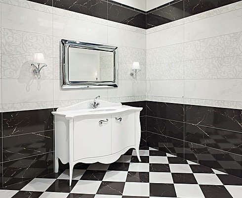 BLACK CONCEPT OF WALL TILES - Ceramic 12x24 Inch Matte Black, Water Resistant, Scratch Resistant, Durable