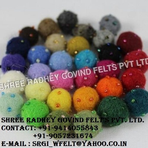 Decorative Wool Balls with Beads By SHREE RADHEY GOVIND FELTS PRIVATE LIMITED