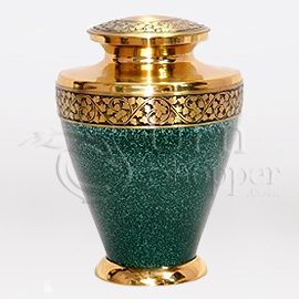 Green Patina Brass Metal Cremation Urn