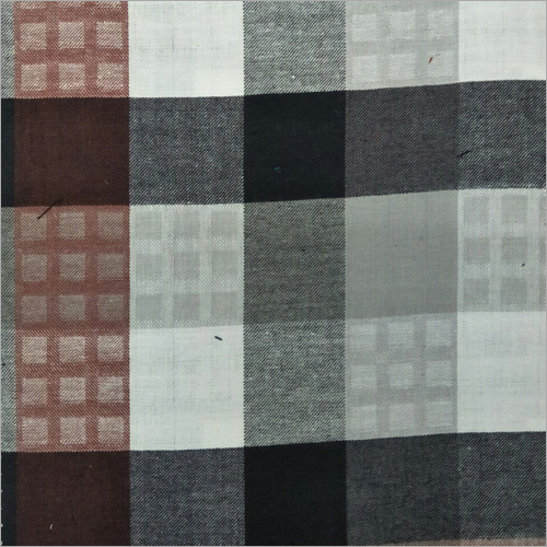 Cotton Check Shirt Fabrics - 150 GSM, 58" Width | Brown Color, Breathable Fabric, Classic Pattern, Durable Material, Soft Texture, Versatile Use