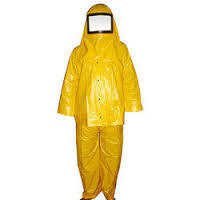 Pvc Chemical Protective Suit - 0.2 Mm Thick, Xl Size | Bright Yellow, Leak Proof, Reusable With Replaceable Hood And Visor, Ideal For Acid And Alkali Handling, Exceptional Durability And Comfort