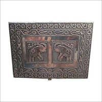 Brass Metal Box - Polished Finish, Gold Color, Hinge Closure, Rectangular Design for Safe Jewelry Storage