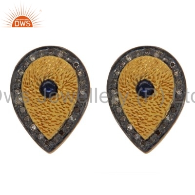 Blue Sapphire Gemstone Stud Earrings Jewelry