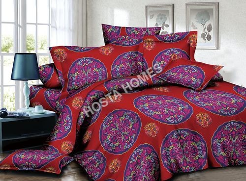 Poly Cotton Multicolor Floral New Design Bed Sheet