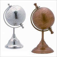 Silver And Golden Metal World Globe