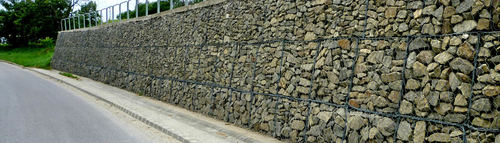 Hexagonal Gabion Wall Road