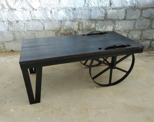 Metal Industrial Vintage Wheel Coffee Table