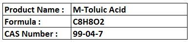 M-Toluic Acid - Formula C8H8O2, Boiling Point 267-268°C, High Purity, Chemical Stability